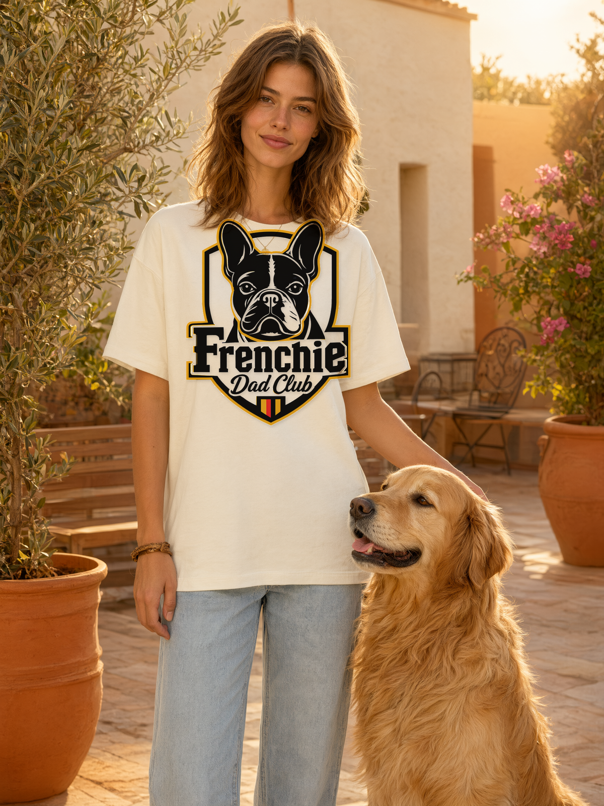 frenchie-dad-club-tee mockup lifestyle