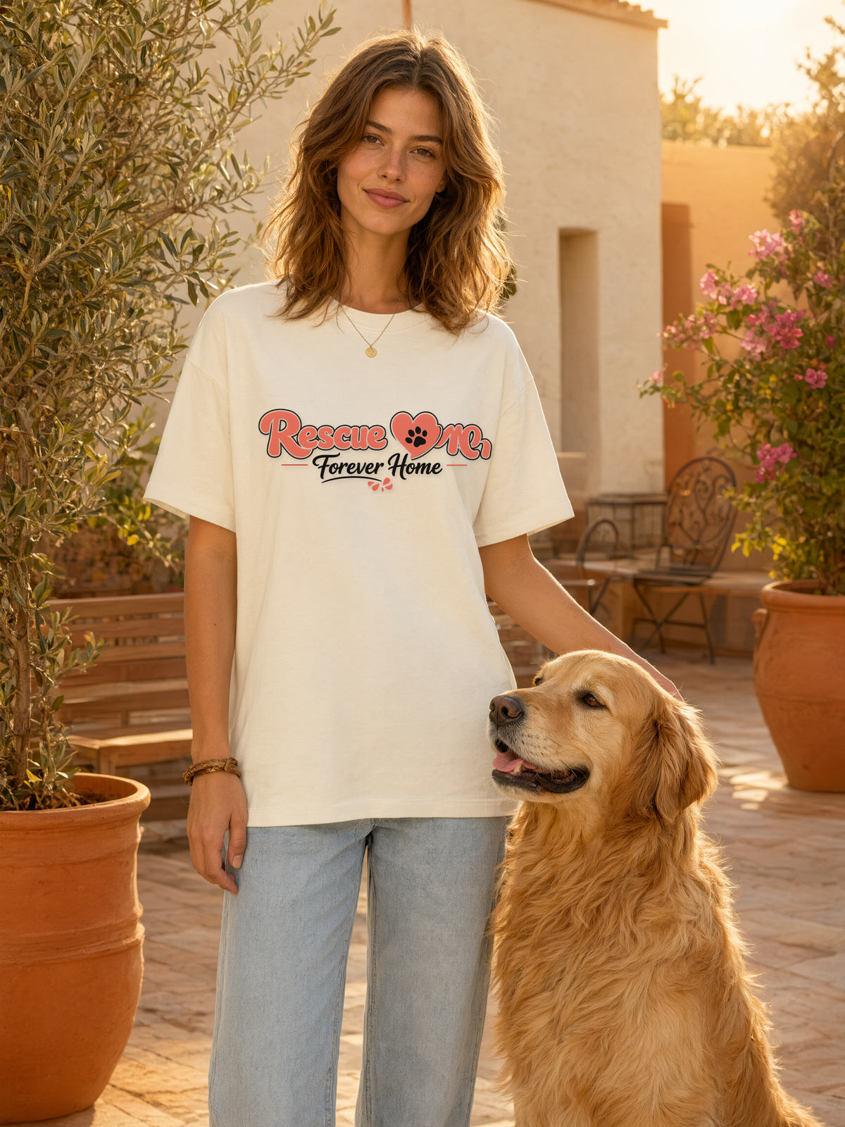 rescue-mom-forever-home-tee mockup lifestyle